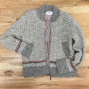 RARE THOM BROWNE ZIP-UP CARDIGAN SWEATER